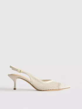 Slingback-High Heels aus Mesh mit breiter Passform
