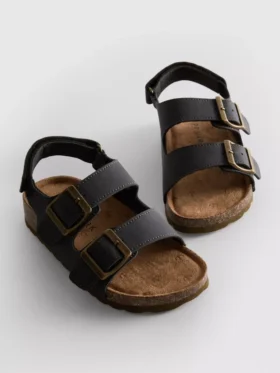 Slingback-Sandalen mit doppelten Schnallenriemen