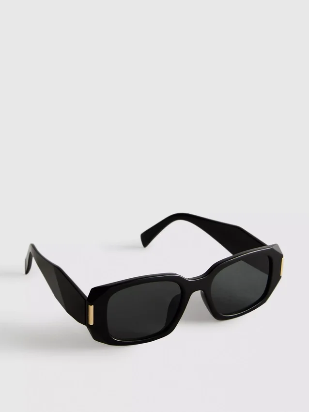 Sonnenbrille mit eckigem Rechteckrahmen Sonnenbrille mit eckigem Rechteckrahmen