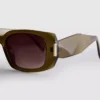 Sonnenbrille mit eckigem Rechteckrahmen Sonnenbrille mit eckigem Rechteckrahmen