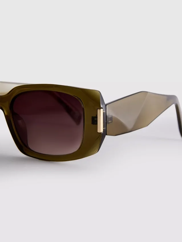 Sonnenbrille mit eckigem Rechteckrahmen Sonnenbrille mit eckigem Rechteckrahmen