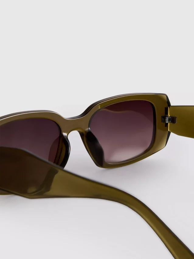 Sonnenbrille mit eckigem Rechteckrahmen Sonnenbrille mit eckigem Rechteckrahmen