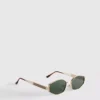 Sonnenbrille mit geometrischem Metallrahmen Sonnenbrille mit geometrischem Metallrahmen