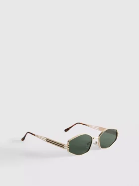 Sonnenbrille mit geometrischem Metallrahmen
