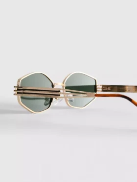 Sonnenbrille mit geometrischem Metallrahmen