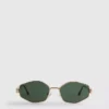Sonnenbrille mit geometrischem Metallrahmen Sonnenbrille mit geometrischem Metallrahmen