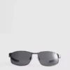 Sonnenbrille mit rechteckigem Rahmen und verspiegelten Gläsern