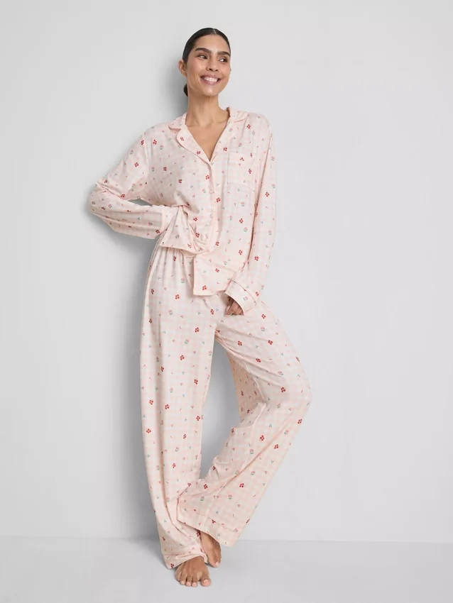 Stacey Solomon Boyfriend-Schlafanzug im Gingham-Muster Stacey Solomon Boyfriend-Schlafanzug im Gingham-Muster