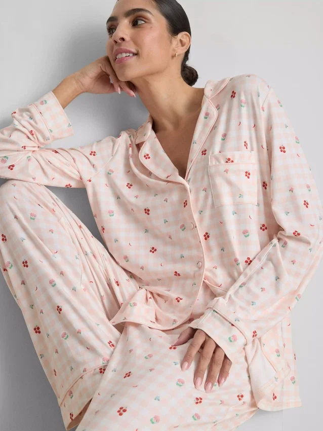 Stacey Solomon Boyfriend-Schlafanzug im Gingham-Muster Stacey Solomon Boyfriend-Schlafanzug im Gingham-Muster