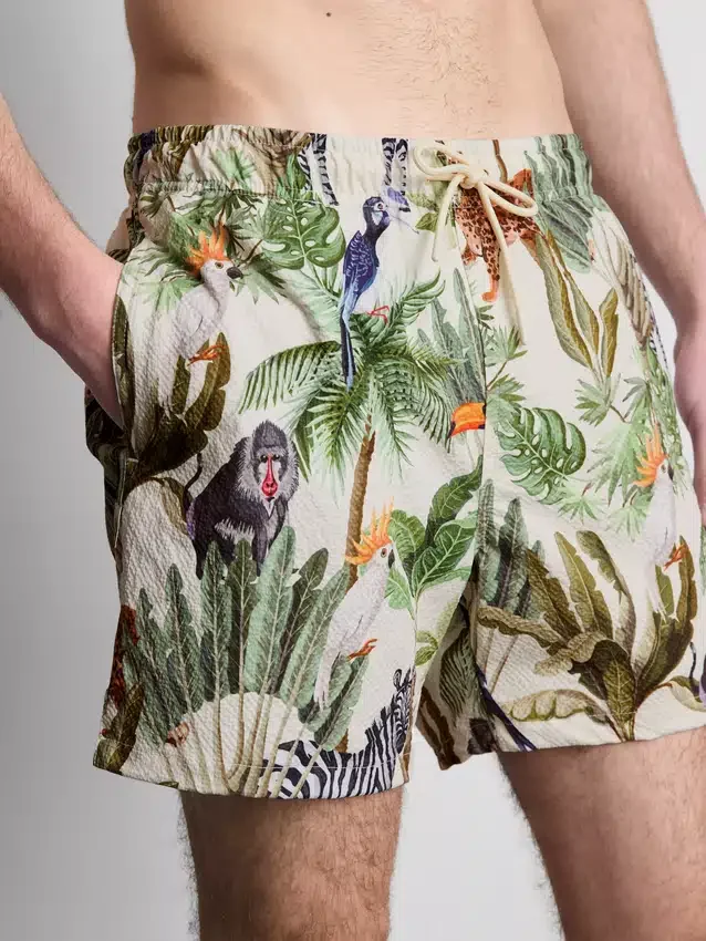 Strandshorts mit Dschungel-Struktur Strandshorts mit Dschungel-Struktur