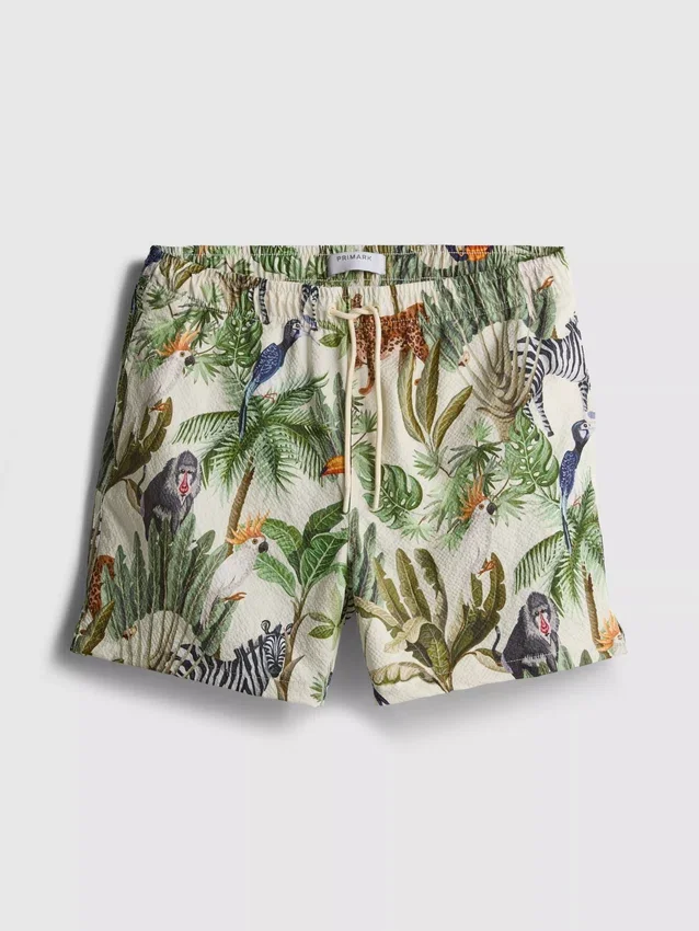Strandshorts mit Dschungel-Struktur Strandshorts mit Dschungel-Struktur