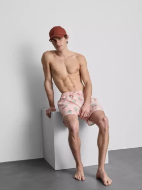 Strandshorts mit Flamingo-Struktur