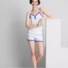 Stretch-Schlafanzug mit kurzen Hosen aus baumwollreicher Mischung Stretch-Schlafanzug mit kurzen Hosen aus baumwollreicher Mischung