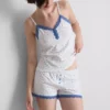 Stretch-Schlafanzug mit kurzen Hosen aus baumwollreicher Mischung Stretch-Schlafanzug mit kurzen Hosen aus baumwollreicher Mischung