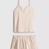 Stretch-Schlafanzug mit kurzen Hosen aus baumwollreicher Mischung Stretch-Schlafanzug mit kurzen Hosen aus baumwollreicher Mischung