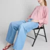 Strukturierte Bluse mit Ballonärmeln Strukturierte Bluse mit Ballonärmeln