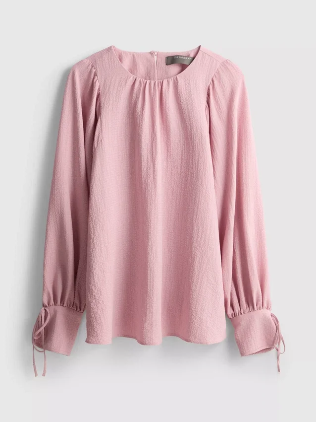 Strukturierte Bluse mit Ballonärmeln Strukturierte Bluse mit Ballonärmeln