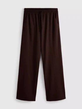 Strukturierte Hose mit weitem Bein