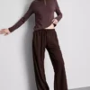 Strukturierte Hose mit weitem Bein