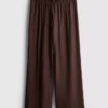Strukturierte Hose mit weitem Bein und Kordelzug Strukturierte Hose mit weitem Bein und Kordelzug