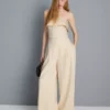 Strukturierte Plissee-Hose mit weitem Bein Strukturierte Plissee-Hose mit weitem Bein