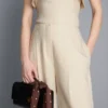 Strukturierte Plissee-Hose mit weitem Bein Strukturierte Plissee-Hose mit weitem Bein