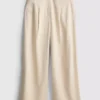 Strukturierte Plissee-Hose mit weitem Bein Strukturierte Plissee-Hose mit weitem Bein