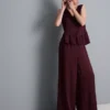 Strukturierte Satin-Hose mit geradem Bein Strukturierte Satin-Hose mit geradem Bein