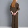 Strukturierte Satin-Hose mit geradem Bein Strukturierte Satin-Hose mit geradem Bein