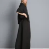 Strukturierte Satin-Hose mit geradem Bein Strukturierte Satin-Hose mit geradem Bein