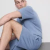 Strukturierte Schlafanzug-Shorts mit Kordelzug Strukturierte Schlafanzug-Shorts mit Kordelzug