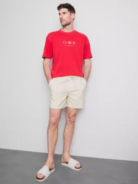 Strukturierte Shorts mit Kordelzug