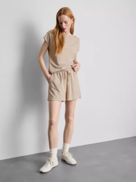 Strukturierte Shorts mit Kordelzug