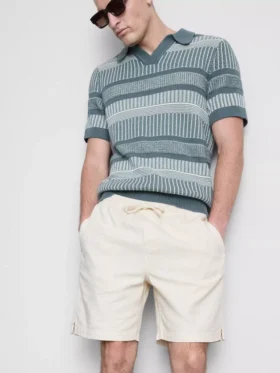 Strukturierte Shorts mit Kordelzug
