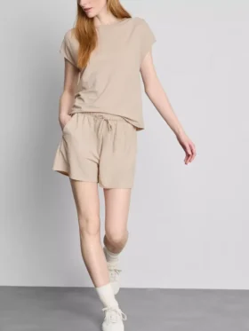 Strukturierte Shorts mit Kordelzug