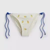 Strukturierter Bikini-Slip in Zitronengelb mit seitlichen Bändern Strukturierter Bikini-Slip in Zitronengelb mit seitlichen Bändern