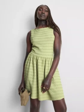 Strukturiertes Crinkle-Minikleid