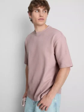 Strukturiertes, kastenförmiges T-Shirt