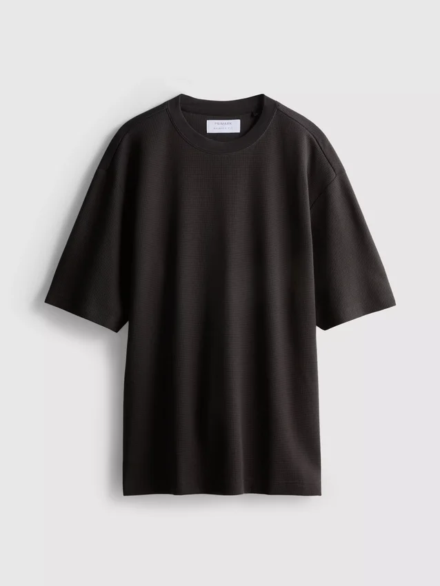 Strukturiertes, kastenförmiges T-Shirt Strukturiertes, kastenförmiges T-Shirt