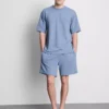 Strukturiertes Kurzarm-T-Shirt Strukturiertes Kurzarm-T-Shirt