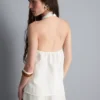 Strukturiertes Neckholder-Top mit Knopfleiste Strukturiertes Neckholder-Top mit Knopfleiste