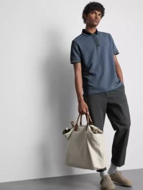 Strukturiertes Poloshirt