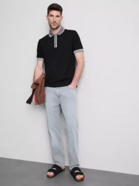 Strukturiertes Poloshirt