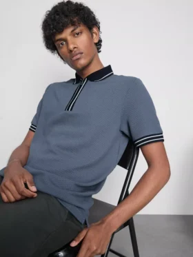 Strukturiertes Poloshirt