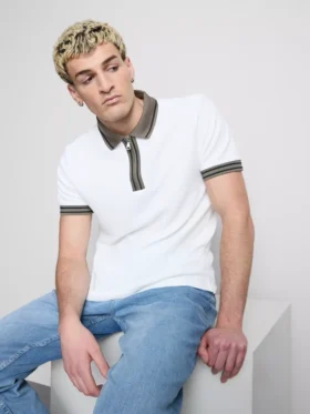 Strukturiertes Poloshirt