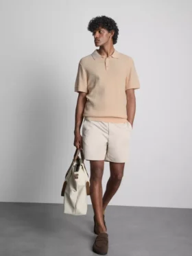 Strukturiertes Strick-Poloshirt