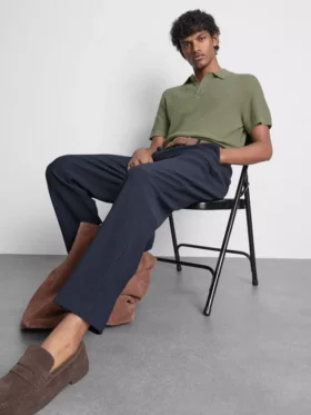 Strukturiertes Strick-Poloshirt