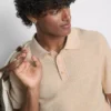 Strukturiertes Strick-Poloshirt