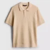 Strukturiertes Strick-Poloshirt
