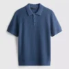 Strukturiertes Strick-Poloshirt